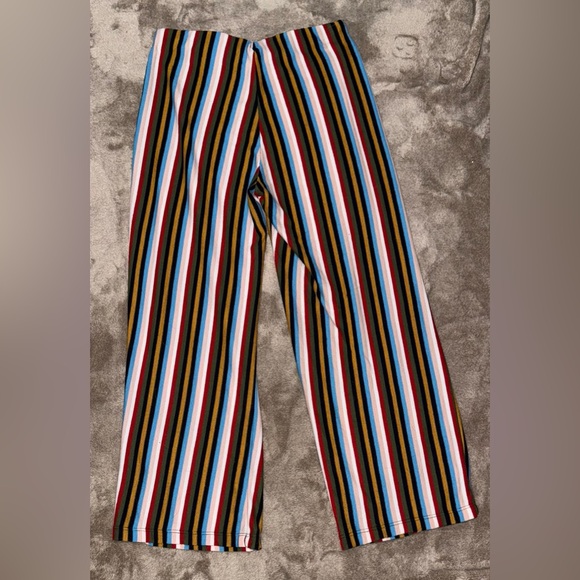 URBAN OUTFITTERS Ant Striped Knit Cropped Pant in Multi Colors Size Small - Picture 2 of 5